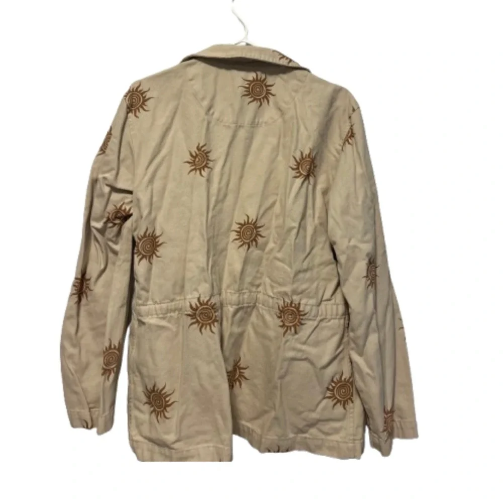 Beige Sun-Patterned Military Jacket - Picture 2 of 4
